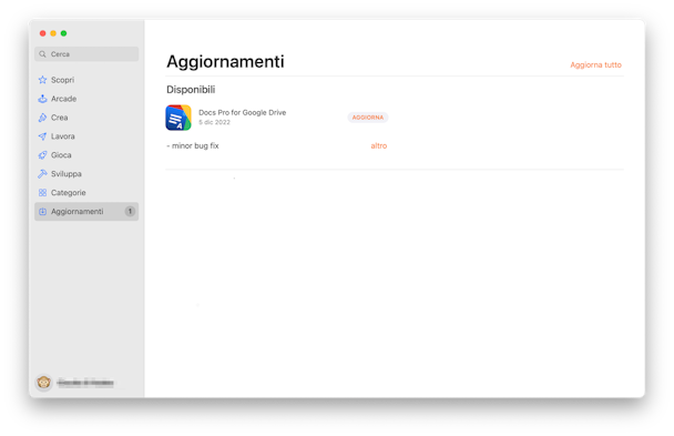 Sistema Aggiornamenti AppStore