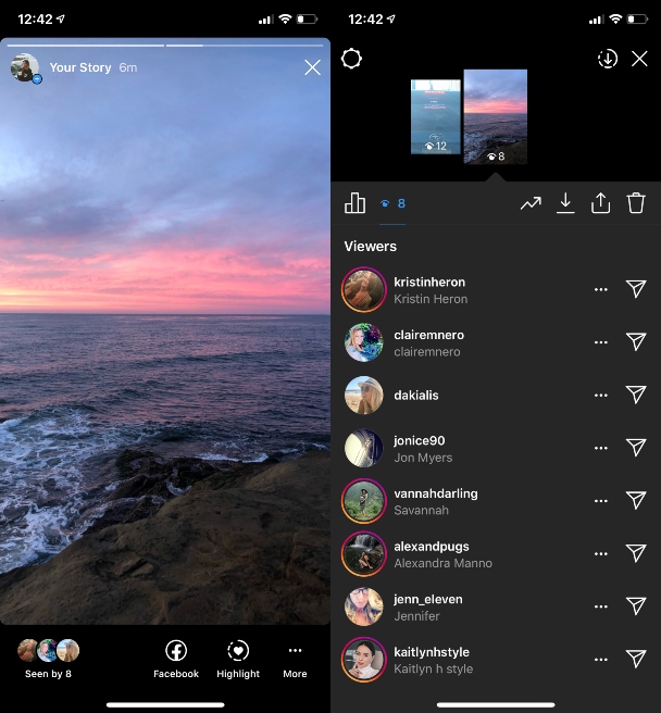 How instagram sorts story viewers top