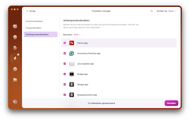 performance backgroundItems
