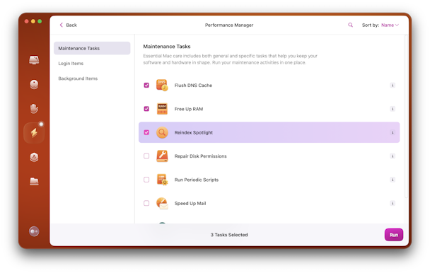 Reindex Spotlight in Maintenance