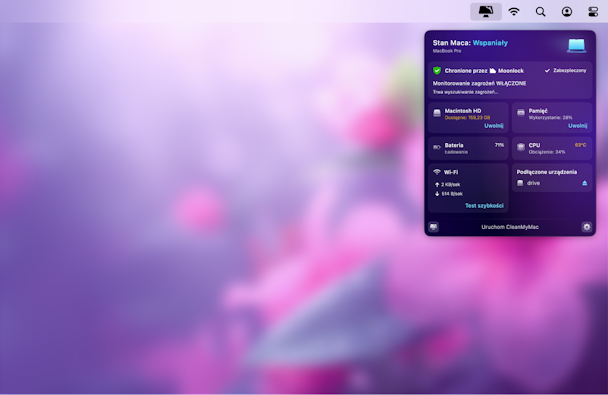 CleanMyMac menu